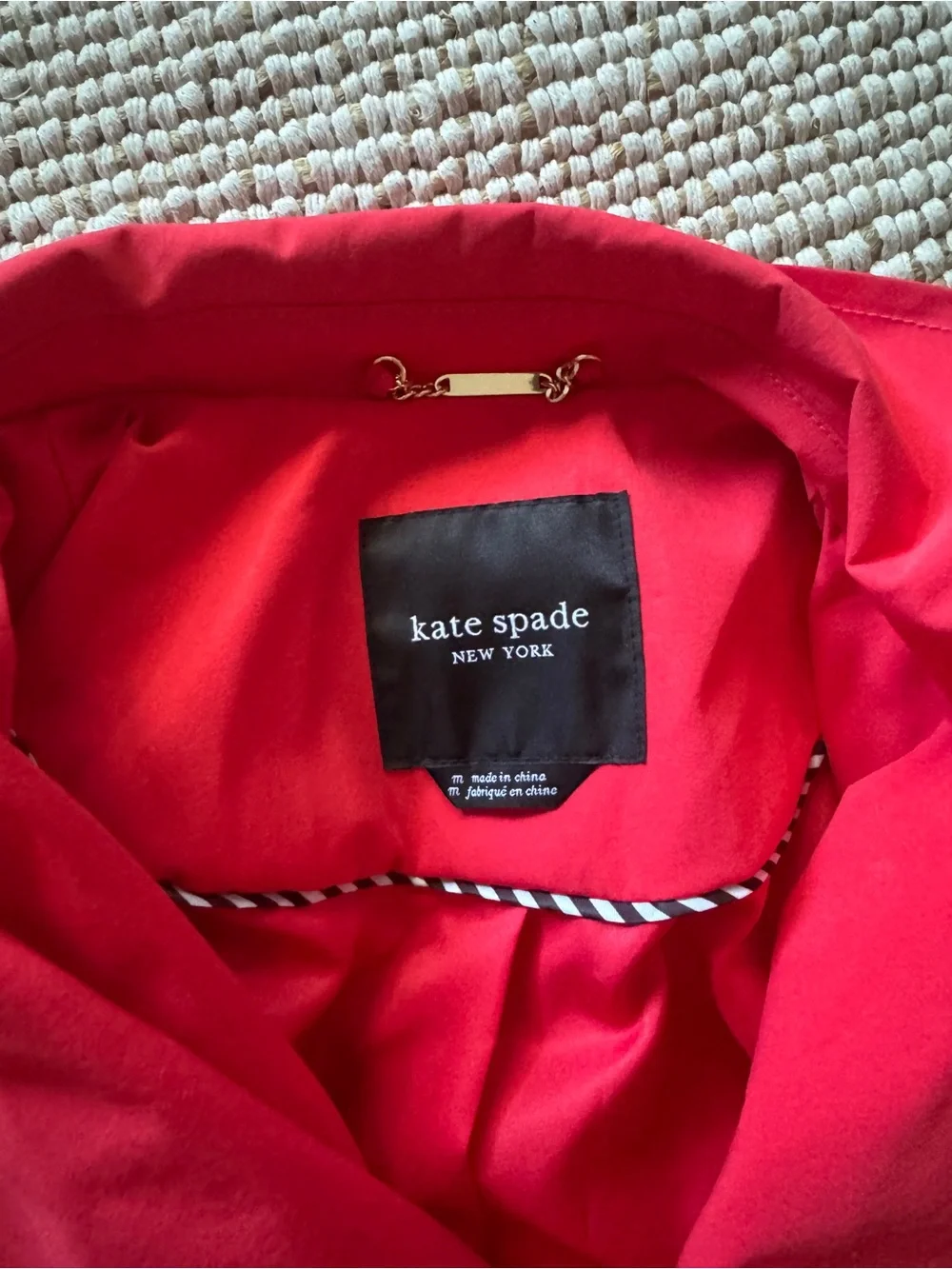 kate spade Vibrant Red Trench Coat with Belt